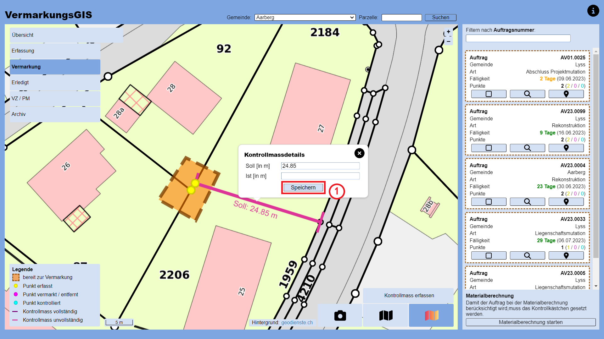 Modus Vermarkung WebGIS